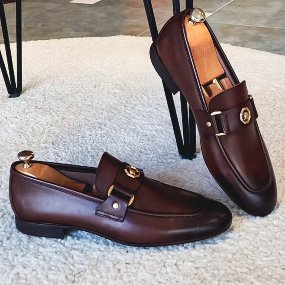 Matteo | Men's Leather Loafers with Buckle Detail