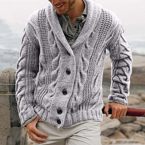 Men’s Cardigan – Shawl Collar Knit Button Sweater