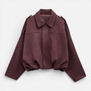 Vintage Suede Bomber Jacket for Women