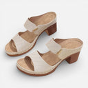 Women’s Leather Chunky Heel Sandals – Comfort Open Toe Summer Slides