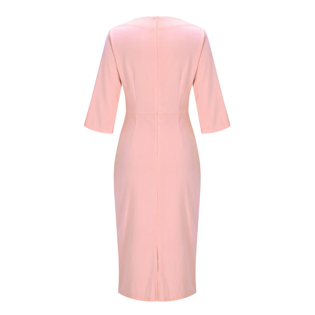 Barclay & Bloom | Women’s Midi Pencil Dress – Office Dress with Pearl Detail