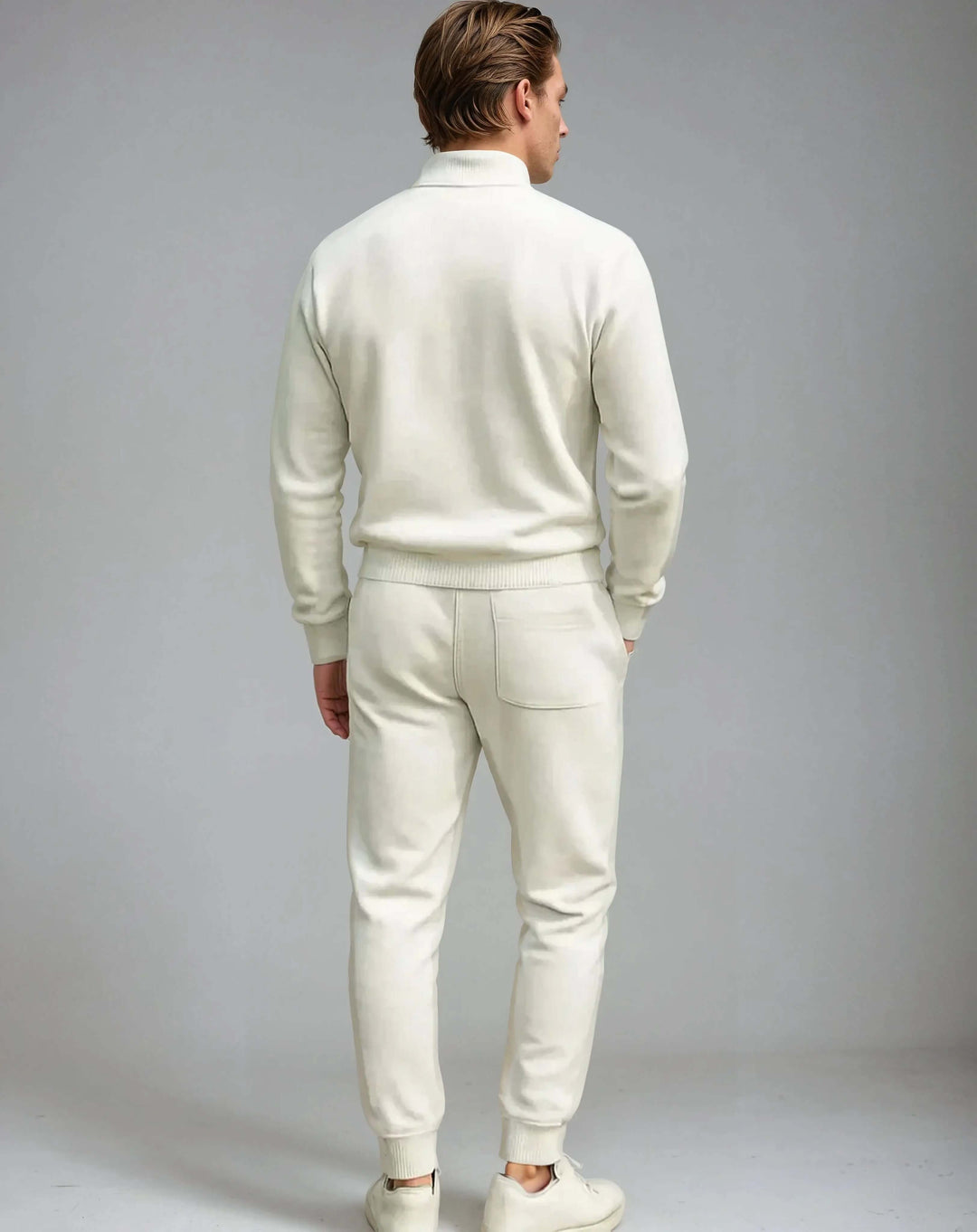 Simon Men’s Tracksuit – Quarter Zip Sweatshirt and Jogger Pants Set
