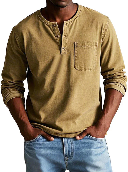 Elias | Men's Long-Sleeve Classic Henley Shirt