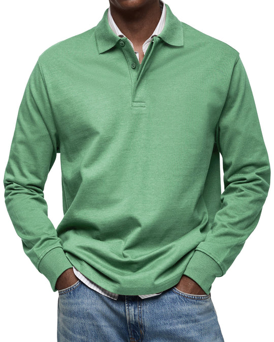 Jasper | Men's Long-Sleeve Polo Shirt with Button Collar