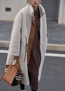 Barclay & Bloom | Women’s Long Teddy Coat – Faux Shearling Winter Overcoat with Pockets