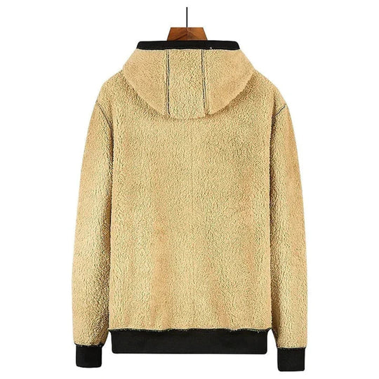 Caleb Men’s Fleece Jacket – Winter Zip Hoodie with Sherpa Lining