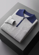 Barclay & Bloom | Herren Kaschmir Polo-Strick mit Reißverschluss am Kragen