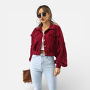 Women’s Corduroy Shirt Jacket – Cropped Fit, Premium Comfort