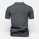 Heren polo met korte mouwen, gestructureerde brei, ademend, slanke pasvorm