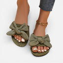 Women’s Comfortable Bow Slide Sandals Soft Footbed Summer Flats