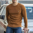 Matteo | Herren Strukturierter Strickpullover mit Rundhalsausschnitt