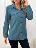 Claudine – Women’s corduroy button up shirt jacket
