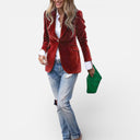 Odessa | Velvet Blazer with Button Detail