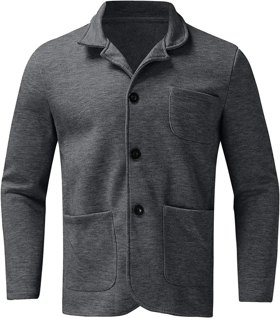 Davies Men’s Wool Blend Jacket – Casual Light Button Front