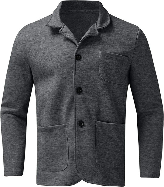 Davies Men’s Wool Blend Jacket – Casual Light Button Front