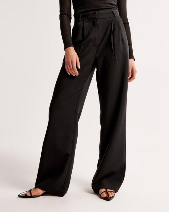 Claudine – Pleated High Waist Trousers with Tailored Fit