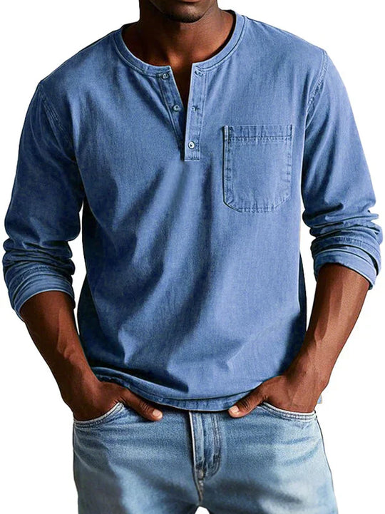 Elias | Men's Long-Sleeve Classic Henley Shirt