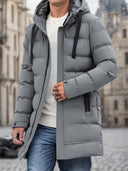 Jeffrey Herren Steppjacke – Langer Wintermantel mit Kapuze