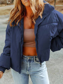 Lina Damen Steppjacke – Kurzer Reißverschluss vorne Wintermantel