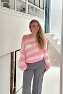 Lena | Damen gestreifter Strickpullover