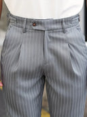 Lorenzo | Slim Fit Pinstripe Trousers