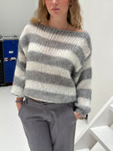 Lena | Damen gestreifter Strickpullover