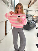 Lena | Damen gestreifter Strickpullover