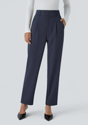 Women’s High-Waist Stretch Slim-Fit Trousers with Side Pockets