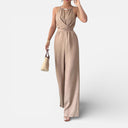 Women’s High Waist Jumpsuit Elegant Sleeveless Full Length