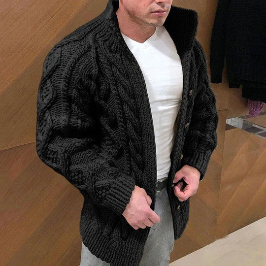 Miles Men’s Cardigan – Chunky Knit Button-Up Sweater