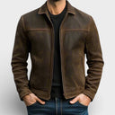 Herren Klassische Revers Sommerjacke mit Reißverschluss Zeitloser Stil