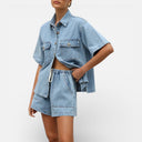 Women’s Denim Short Set 2 Piece Summer Outfit