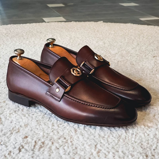 Matteo | Men's Leather Loafers with Buckle Detail