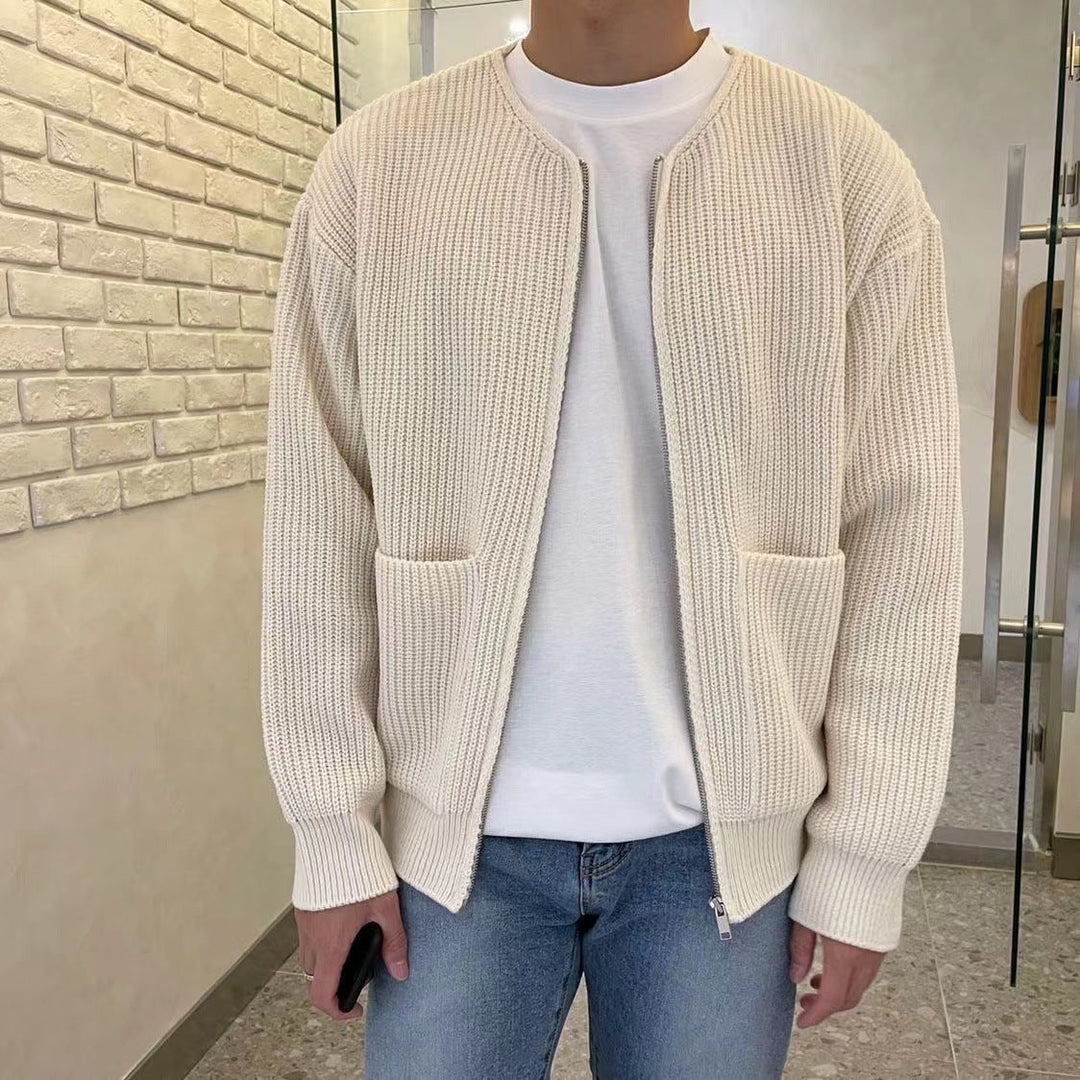 Nolan | Men's Zip-Up Knit Cardigan – Stylish, Comfortable & Versatile