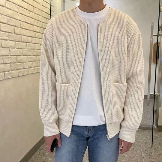 Nolan | Men's Zip-Up Knit Cardigan – Stylish, Comfortable & Versatile