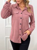 Claudine – Women’s corduroy button up shirt jacket