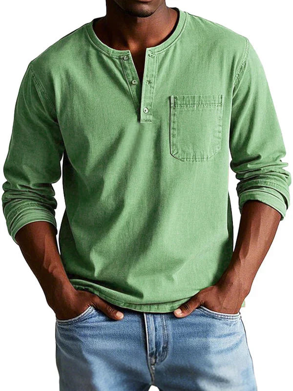 Elias | Men's Long-Sleeve Classic Henley Shirt