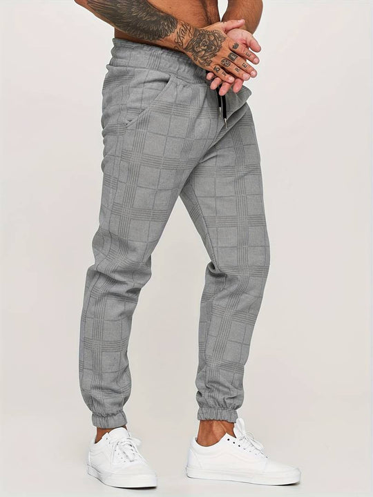 Williams Men’s Checked Jogger Pants – Slim Fit Trousers