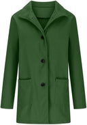 Barclay & Bloom | Women’s Wool Blend Coat – Mid-Length Long Sleeve Button Front Jacket with Pockets