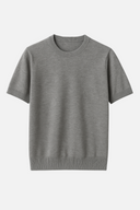 Nathan Men’s Knitted T-Shirt – Short Sleeve Cotton Blend Summer Top