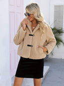 Elise Damen Teddyjacke – Langarm Kurze Fleecejacke