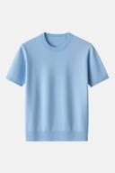 Nathan Men’s Knitted T-Shirt – Short Sleeve Cotton Blend Summer Top