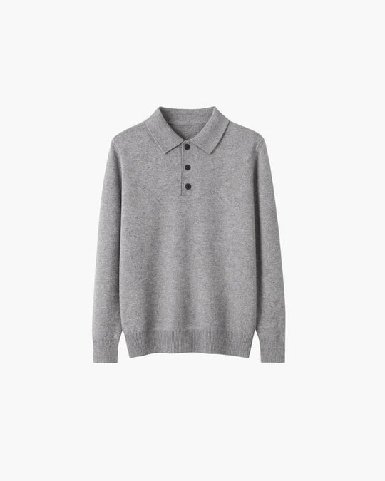 Barclay & Bloom | Men’s Knit Polo Sweater – Long Sleeve Cotton Blend