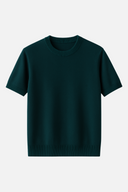 Nathan Men’s Knitted T-Shirt – Short Sleeve Cotton Blend Summer Top