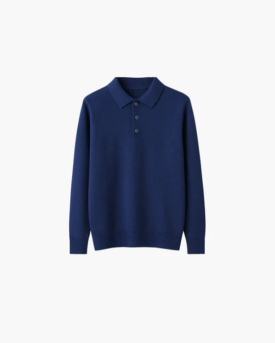 Barclay & Bloom | Men’s Knit Polo Sweater – Long Sleeve Cotton Blend