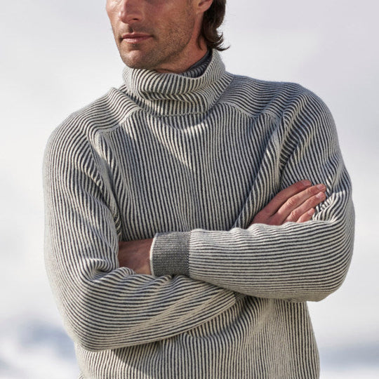 Harrison Men’s Sweater – Ribbed Turtleneck Knit Pullover