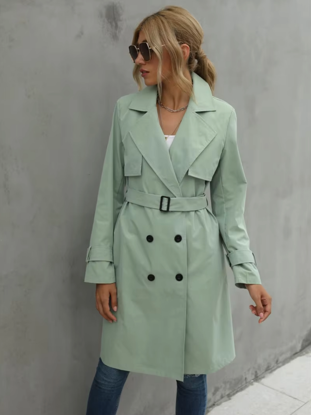 Leona | Women's Double-Breasted Trench Coat