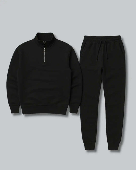 Simon Men’s Tracksuit – Quarter Zip Sweatshirt and Jogger Pants Set