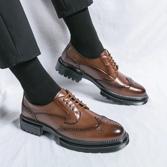 Edward Men’s Oxford Shoes – Leather Wingtip Brogues