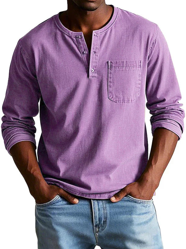Elias | Men's Long-Sleeve Classic Henley Shirt